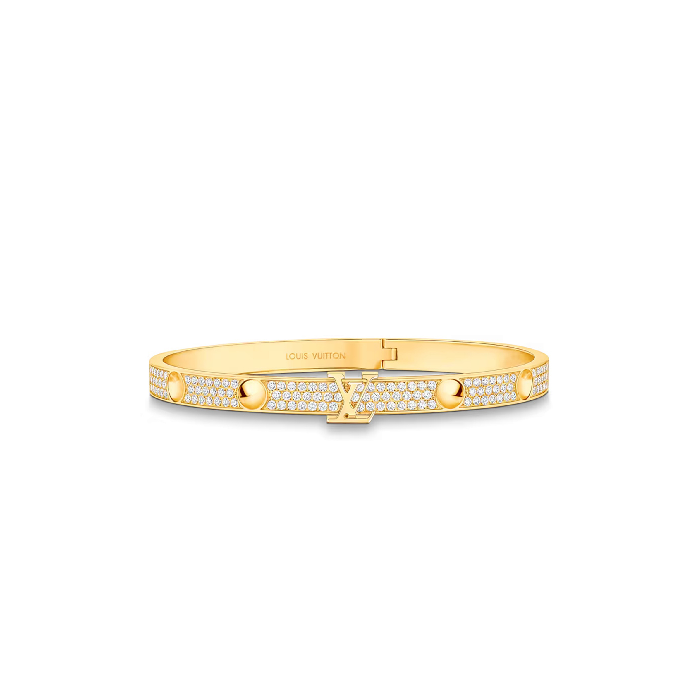 LOUIS VUITTON EMPREINTE BANGLE, YELLOW GOLD AND PAVE DIAMONDS Q95785 LOUIS VUITTON EMPREINTE BANGLE, YELLOW GOLD AND PAVE DIAMONDS Q95785